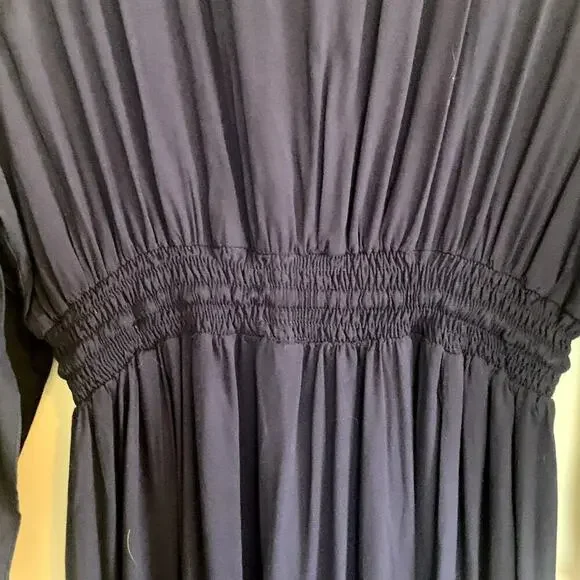 Back From Bali Blue V Neck with Embellishments Maxi Dress Short Sleeves Small - Picture 9 of 13